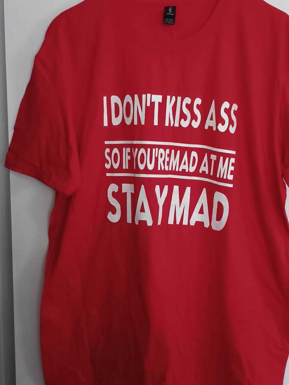 Anvil Red Graphic Tee "I DON'T KISS ASS"
